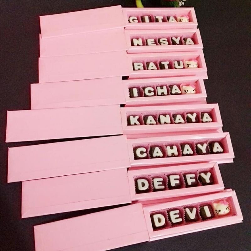 

coklat nama gift anniversary hadiah kado unik