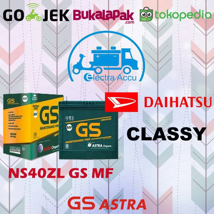 "Aki Mobil Daihatsu Classy GS astra NS40ZL Aki Kering"