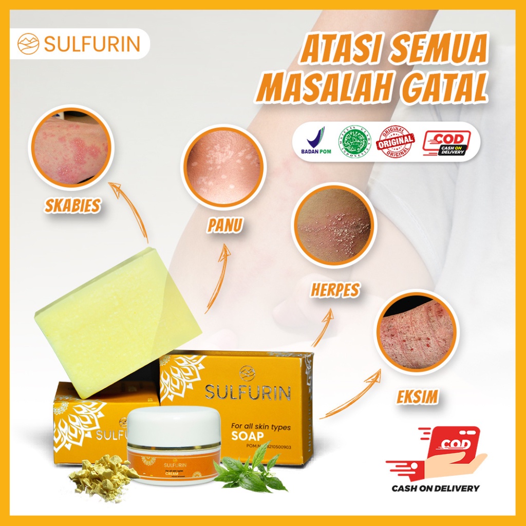 Sulfurin obat gatal kulit eksim scabies panu selangkangan sulfur belerang original bpom