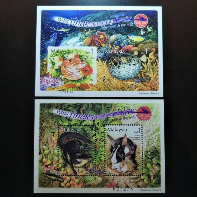 

1 Set Souvenir Sheet Perangko Satwa Jinak & Liar - Prangko Malaysia