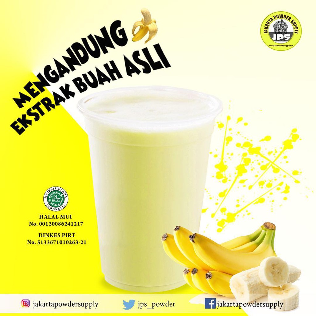 

Bubuk Minuman Powder Drink Bubble Drink Rasa Pisang/Banana Plain Powder Tanpa Gula