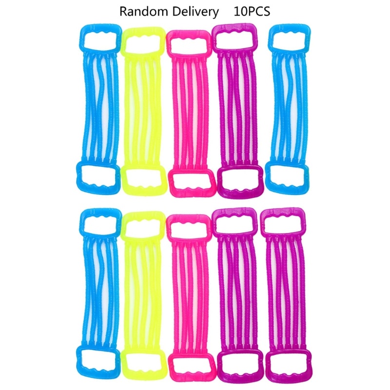 Zzz 10pcs / Set Mainan Sensorik Tali Stretch Warna-Warni Untuk Penghilang Stress