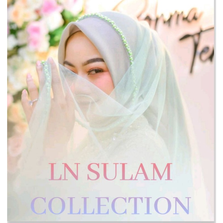 Slayer pengantin veil payet Mutiara untuk pernikahan sunting pelaminan wedding promo aksesoris jilbab fashion muslimah Hijab manten kerudung berkualtas bride untuk gaun gown atasan wanita terbaru termurah