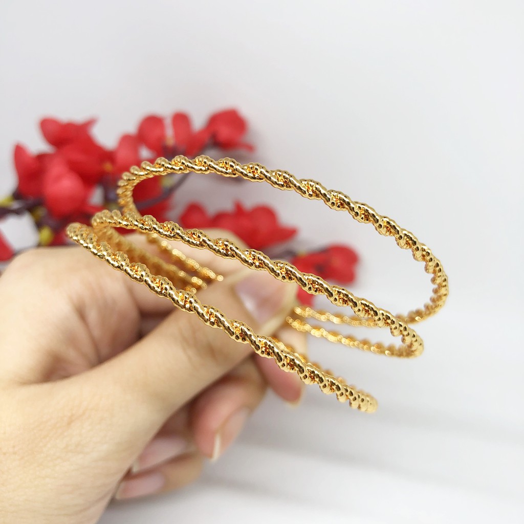 Gelang Keroncong Dewasa Xuping Set Isi 3 Pcs Gold Lapis Emas - BB245
