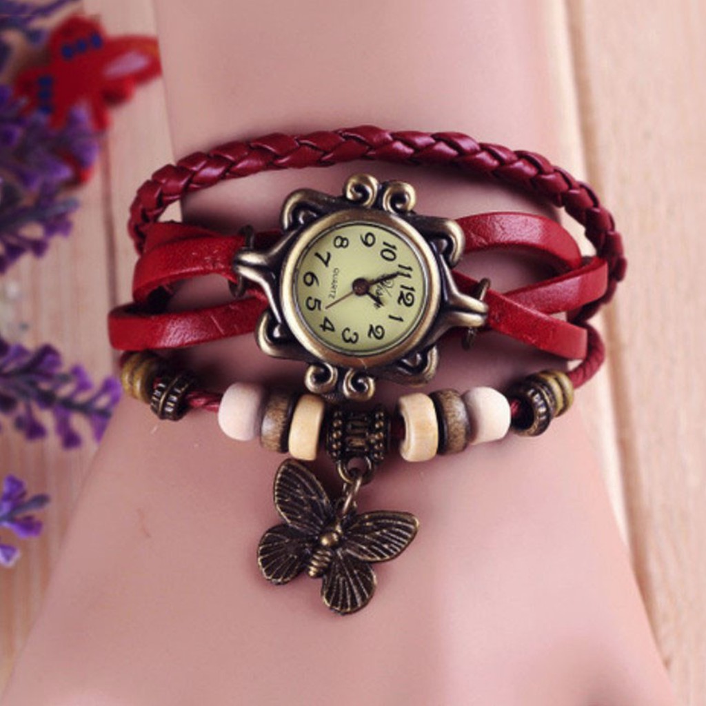 [✅COD] Jam Tangan Gelang Tali Vintage Watch Aksesoris Fashion Korean Style Wanita Cewek Anti Air Murah Couple Original