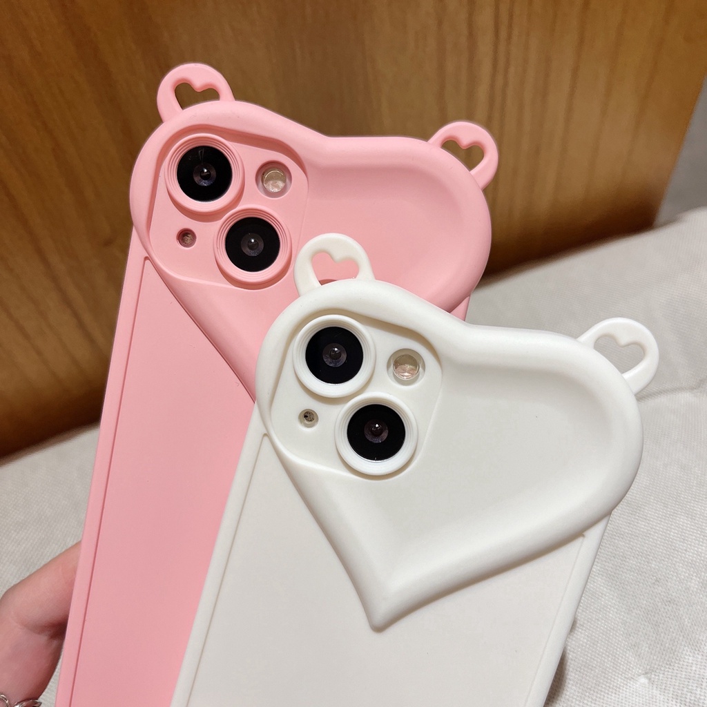 Soft case Silikon Motif Hati 3D Untuk iPhone 13 Pro MAX 12 11 Pro MAX X XS MAX XR 7 + 8 Plus