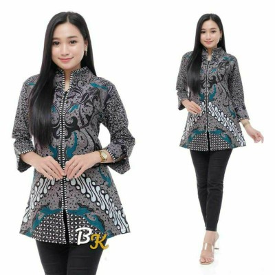 Atasan Batik Wanita Terbaru Ziper
