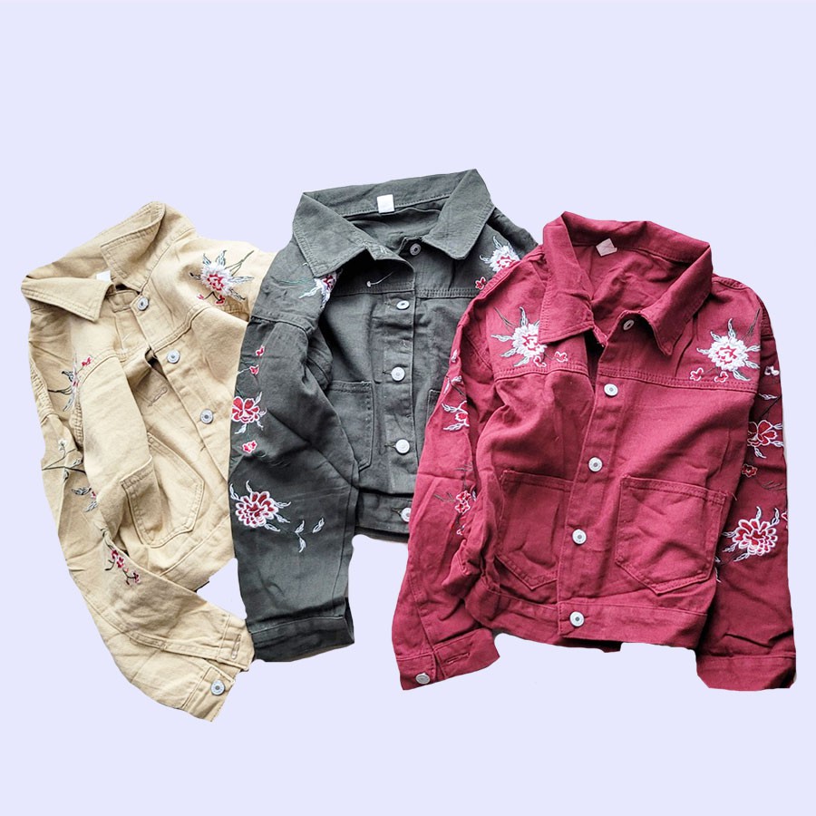 IMPORTED DENIM EMBROIDERY JACKET