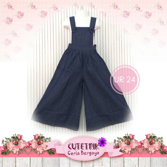 (Usia 3-4 tahun) CELANA ANAK OVERALL KULOT DENIM UR-24 CUTETRIK