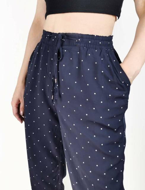 S Oliver navy dotted pants