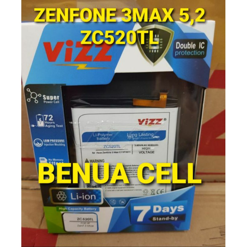 BATRE BATERAI BATEREI VIZZ - VIZZ DOBEL POWER ASUS ZENFONE 3MAX 5,2 ZC520TL