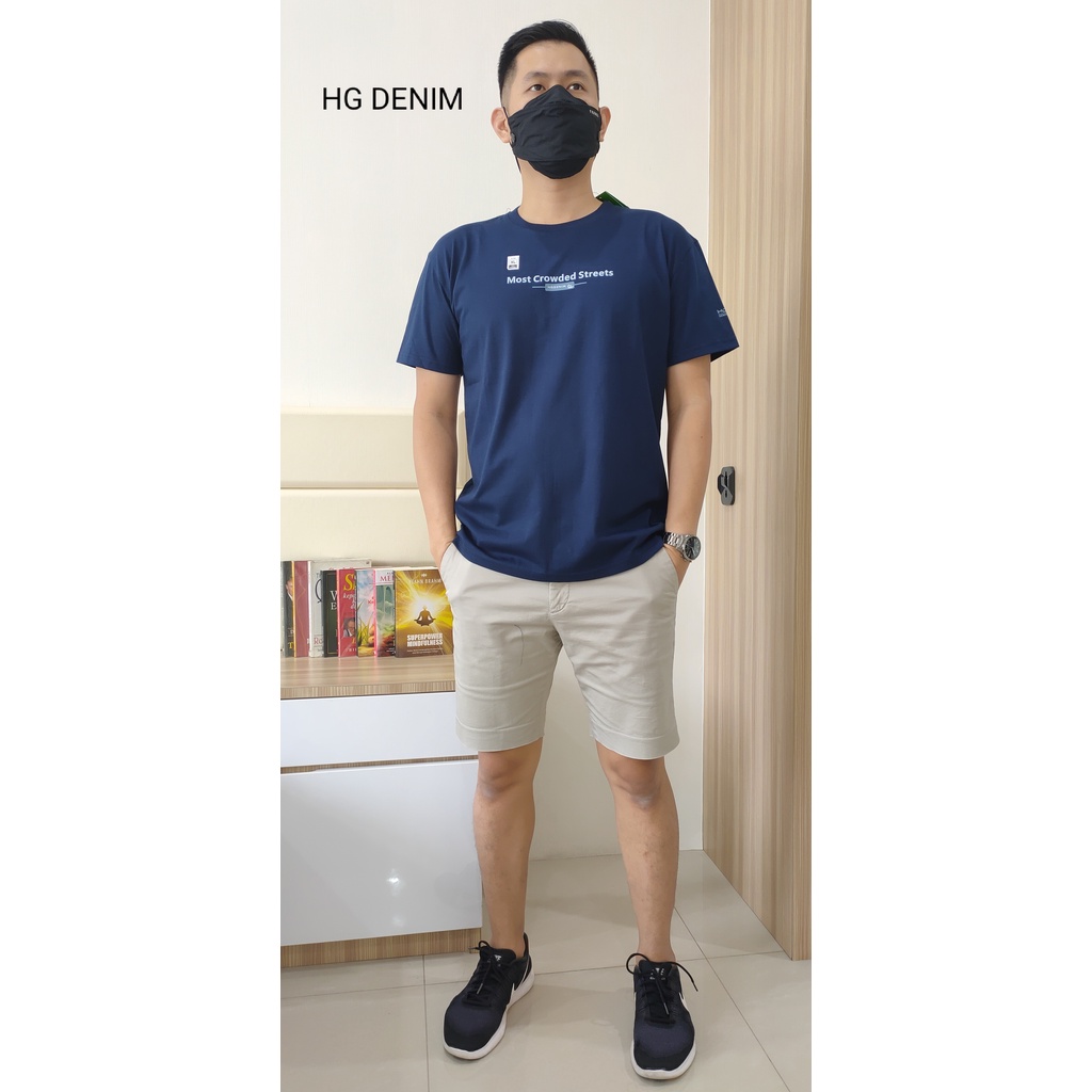 HG DENIM XXL COTTON COMBED KAOS PRIA POLOS PENDEK