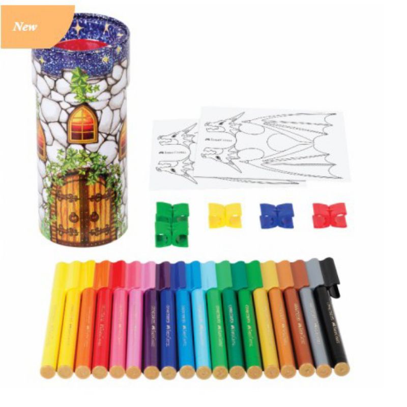 Faber Castell 14 Connector Pen Castle Spidol warna anak tempat kaleng