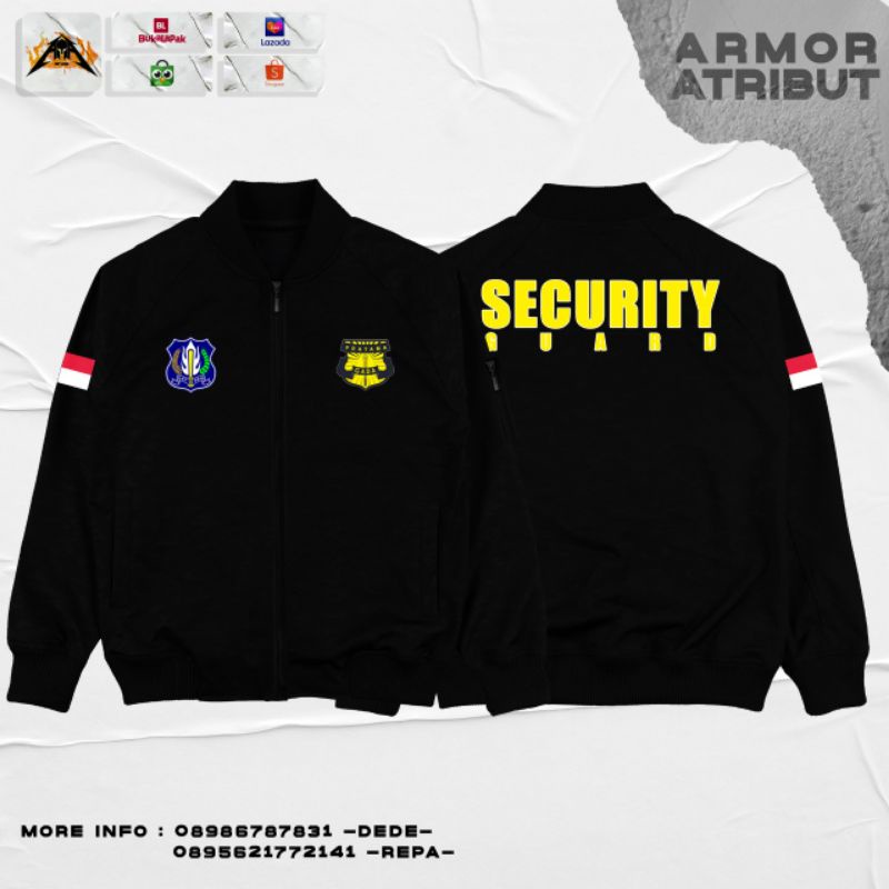 Jaket Bomber Security satpam pratama gada Armor Atribut