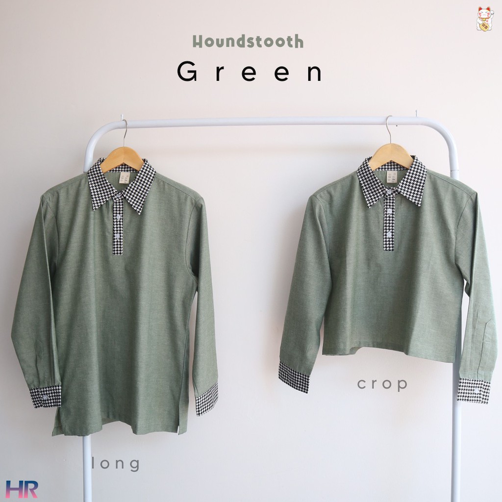 Kemeja Polo / Crop / Couple - Houndstooth shirt