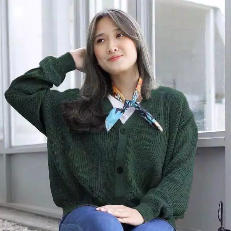 CARDY PRILLY  BIG SIZE 7 GET/SWEATER BASIC RAJUT/TEBAL BERKUALITAS-army
