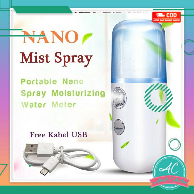Nano sprayer Facial mist spray semprotan wajah pengharum pelembab penyegar pencerah anti gerah portable