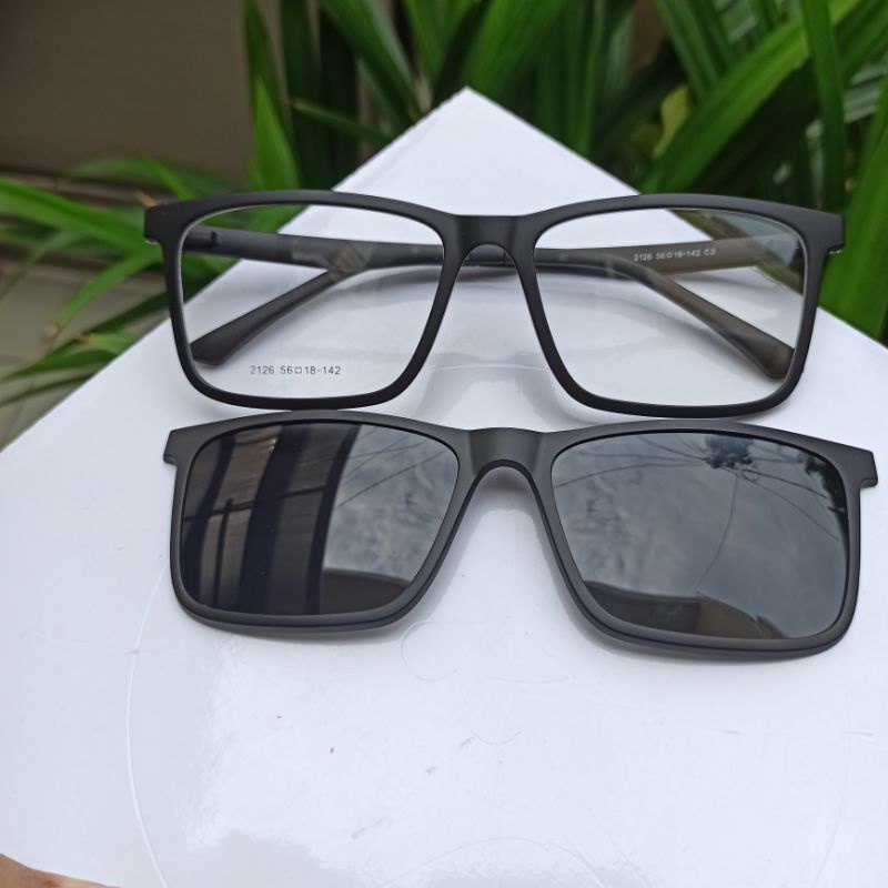 FF150 Full Frame Kacamata Pria Korea Clip On Polarized ORIGINAL Minus Pria klip on