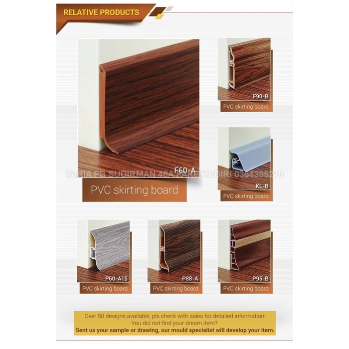 SKIRTING BOARD LIST PVC SKIRTING U FLOORING LIS AKSESORIES LANTAI KAYU