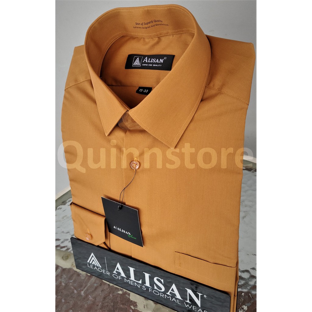 ALISAN Original Kemeja Polos Lengan Panjang - REGULER - Coklat #7 - C-7