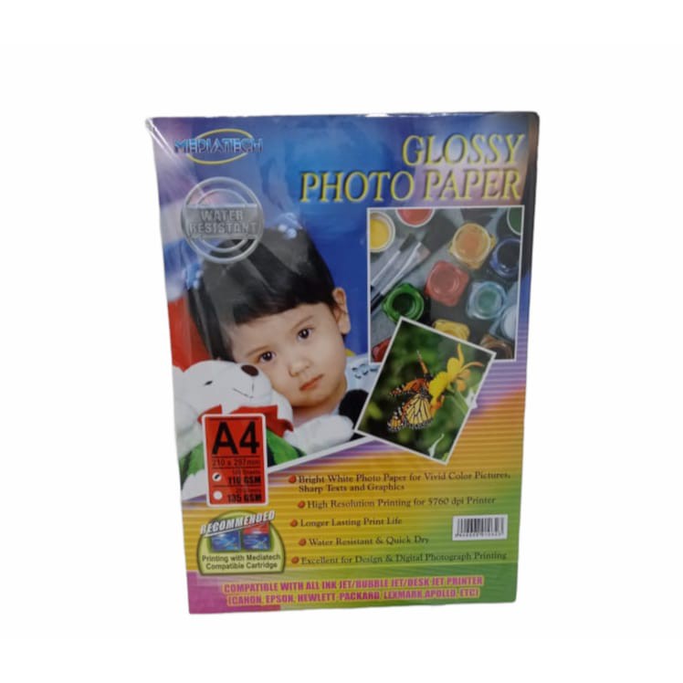 

Mediatech Glossy Photo Paper A4 110 Gsm - 100 sheet