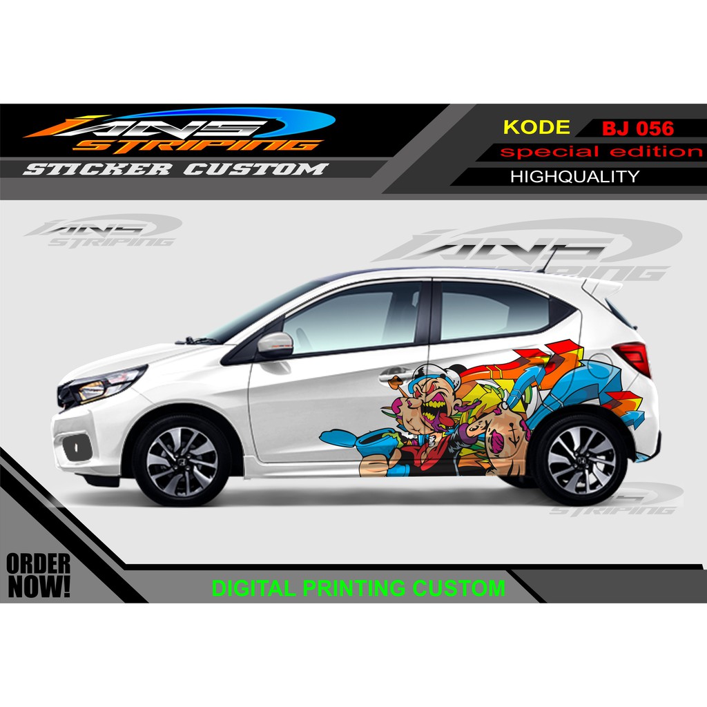 DECAL STIKER MOBIL KARTOON POPAY/ VARIASI STOKER MOBIL SAMPING KEREN