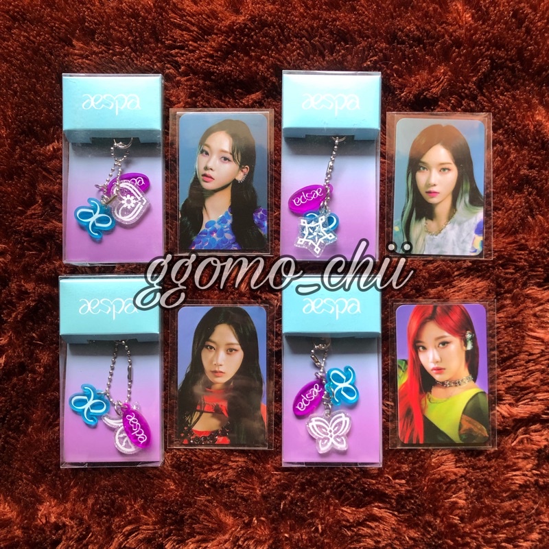 [Ready] Aespa karina winter giselle ningning next level acrylic keyring charm set pc photocard