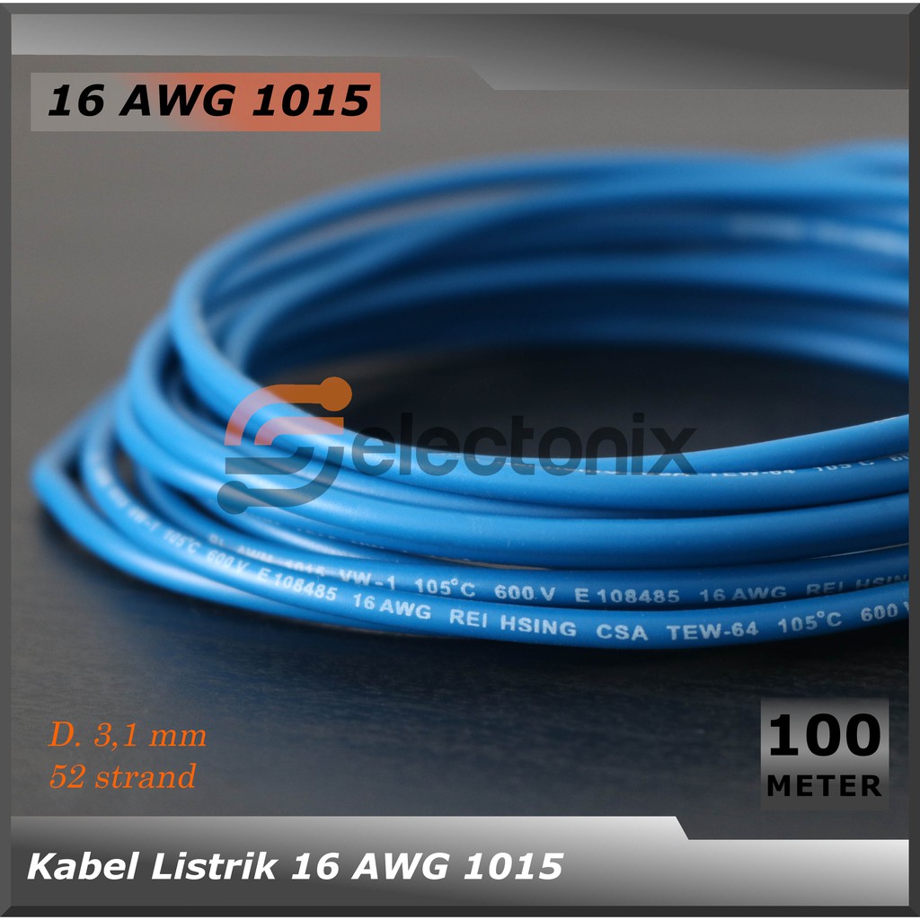 Kabel Listrik 16 AWG | UL1015 [100m]