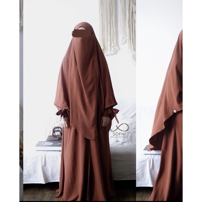 preloved lana abaya sofni brown size S