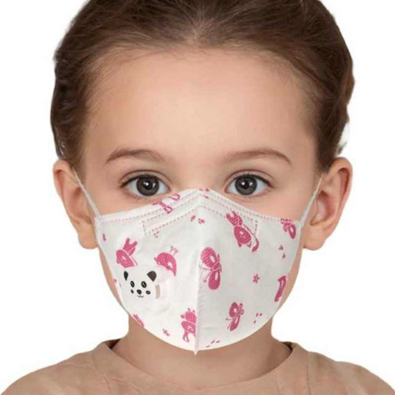 MASKER mulut ANAK  KN95 Katup Motif Premium Import 5ply Anti virus respirator