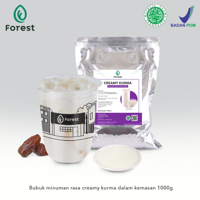 

DISKON - (BISA COD) Bubuk Minuman CREAMY KURMA Powder 1000g - FOREST Bubble Drink - POWDER