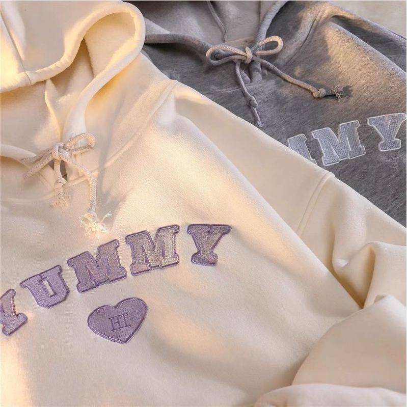 BORDIER ✔ YUMMY LOVE HOODIE OVERSIZE | SWEATER HOODIE WANITA OVERSIZE SIZE M.L.XL | SWEATSHIRT SWEATER