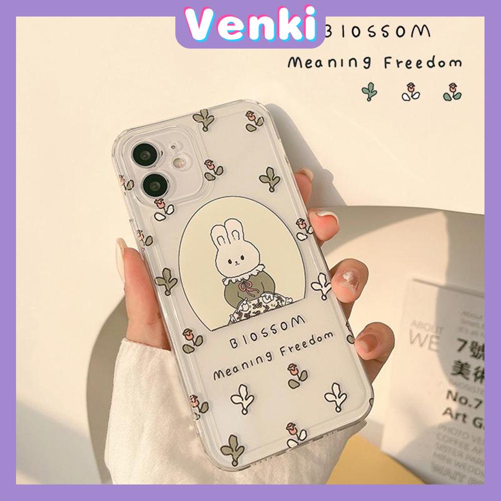 Soft Case Silikon Transparan Motif Kelinci Shockproof Cover iPhone 13 Pro Max 12 Pro Max 11 7 Plus