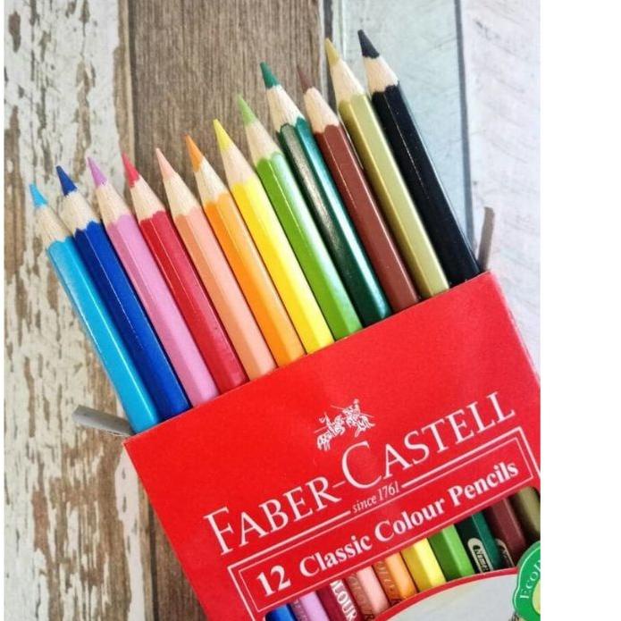 

9.9 sale Pensil Warna Faber Castel 12 warna pendek classic (1 set 12 warna)