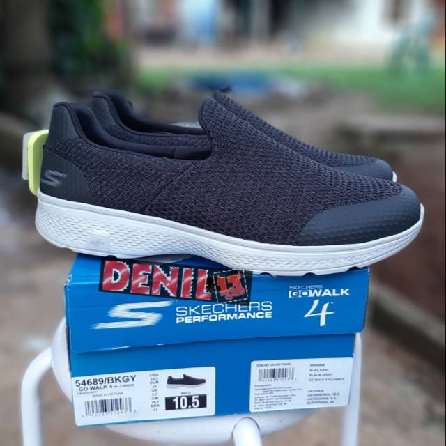 Sepatu Pria Slip On Skechers Go Walk 4 Hitam 54689BKGY ORIGINAL 100%