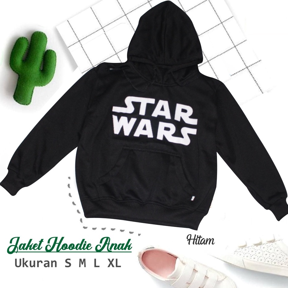 JAKET ANAK SWEATER HOODIE SABLON STARWARS KEKINIAN TERBARU BAHAN FLEECE USIA 2TAHUN SAMPAI 12TAHUN LAKI LAKI PEREMPUAN