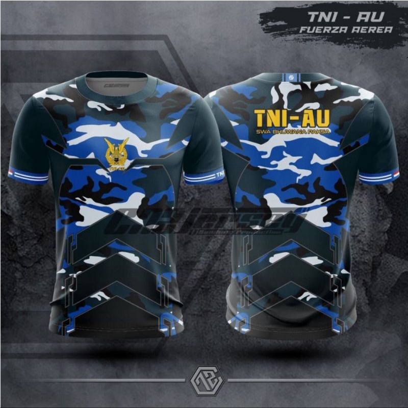 KAOS OLAHRAGA JERSEY TNI AU | KAOS JERSEY TNI AU BIRU