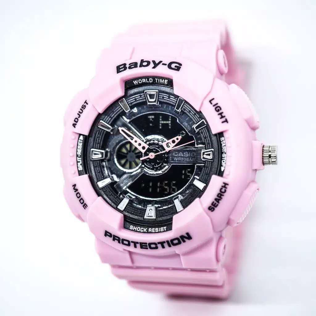 Promo Bulan ini !!! Jam Tangan Wanita casio baby g BGA 110 chrono aktif / Analog Digital Aktif