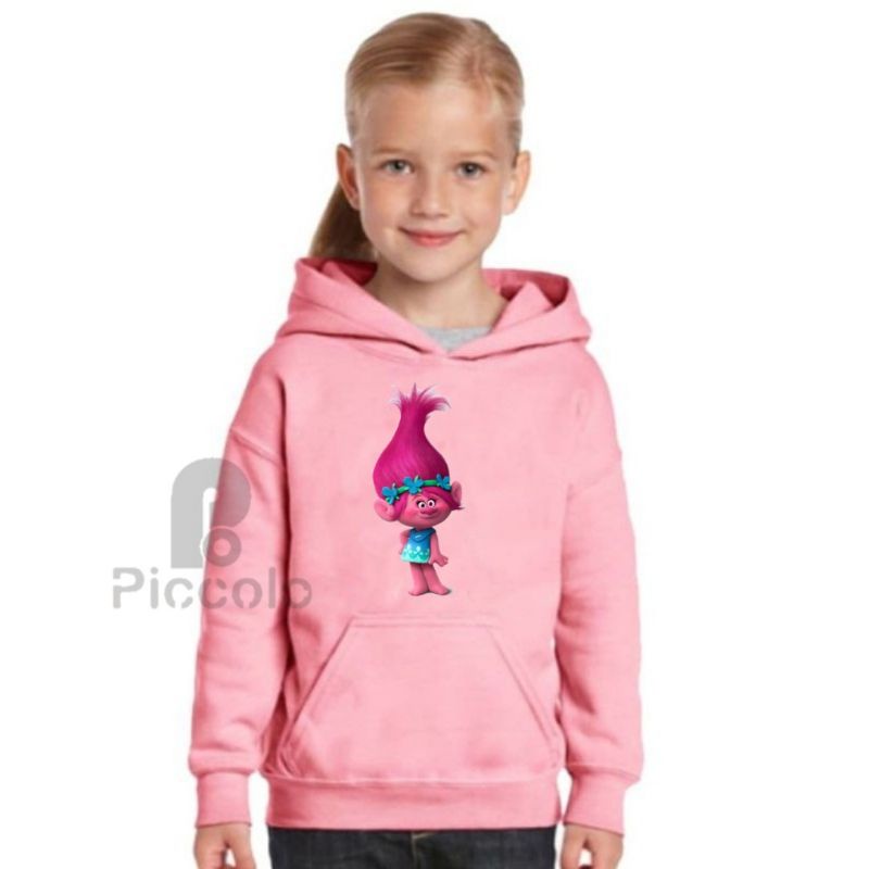 jaket sweater hoodie anak Dreamworks Trolls Poppy bahan jaket anak premium