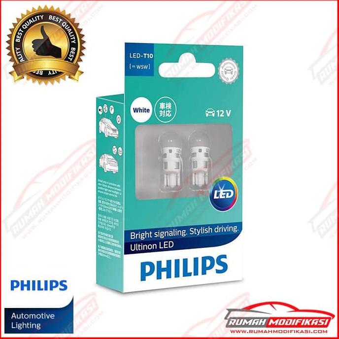 PHILIPS - ULTINON LED - T10 - W5W - LAMPU SENJA - LED - WHITE