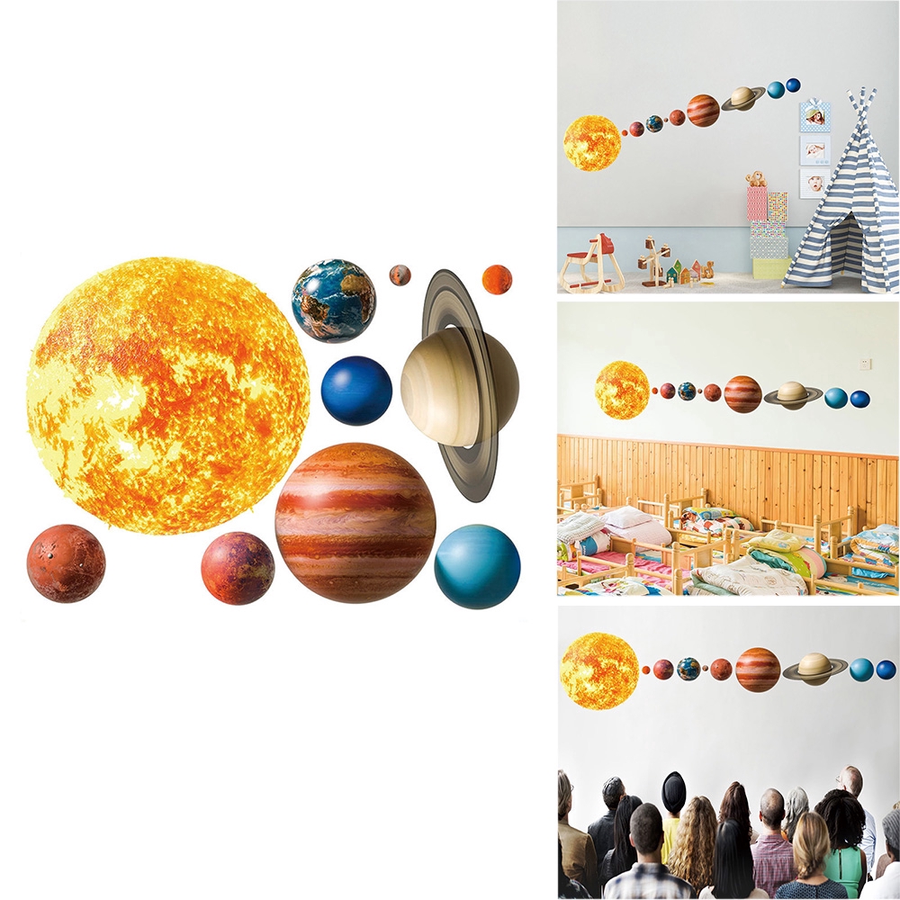  Stiker  Dinding  Decal Desain Planet  Tata Surya untuk Ruang 