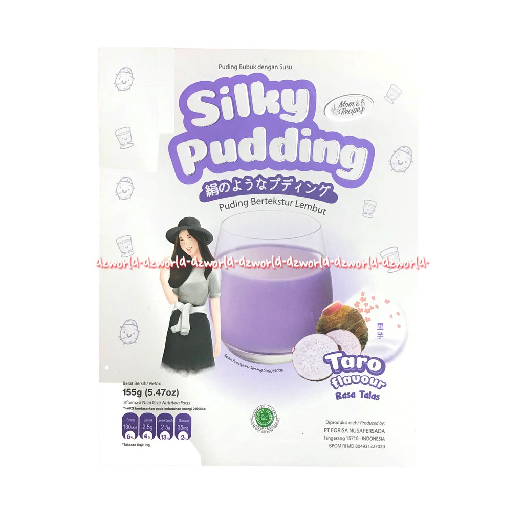 Silky Pudding 115gr Taro Avocado Chocolate Bubble Gum Flavour Rasa Talas Ungu Puding Instan