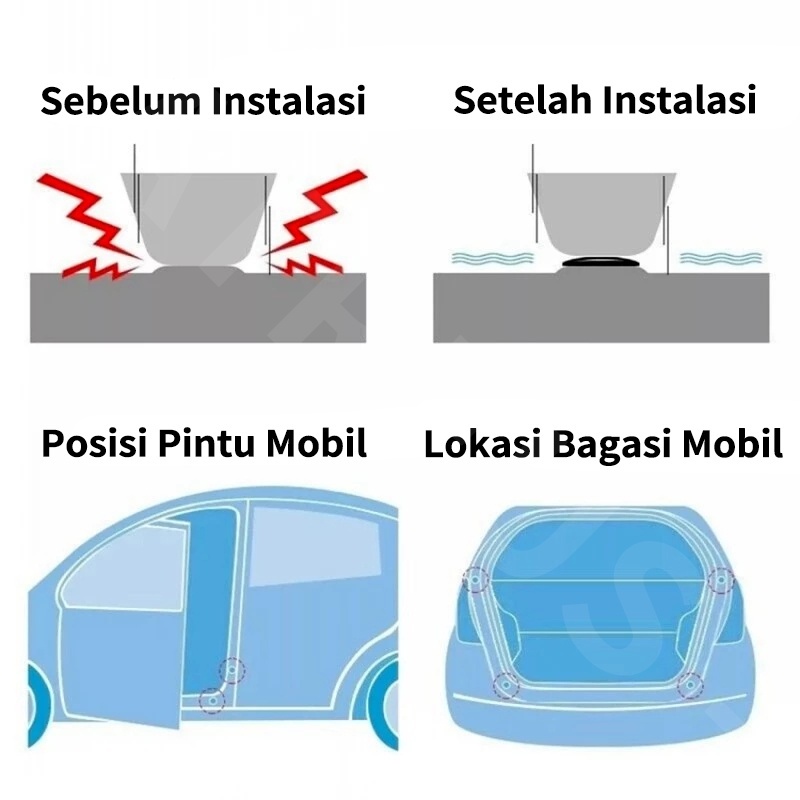 ATREUS Mobil Bagasi Pad Pintu Shock stiker peredam kejut Kedap Suara Untuk Toyota Honda Mitsubishi Daihatsu