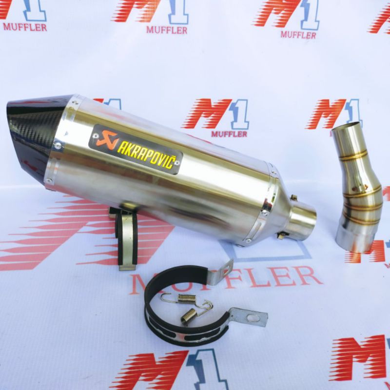 BASS ADEM Knalpot Racing Ninja 250 Fi Mono Z250 Z250SL R25 MT25 CBR150 CBR250 CB150R Slip On Akrapovic Layang-2