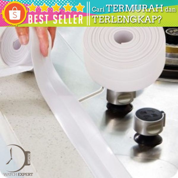 Sticker Adhesive PVC Penyerap Air untuk Wastafel Dapur 3.7CM x 3.2M - CN1222 - White