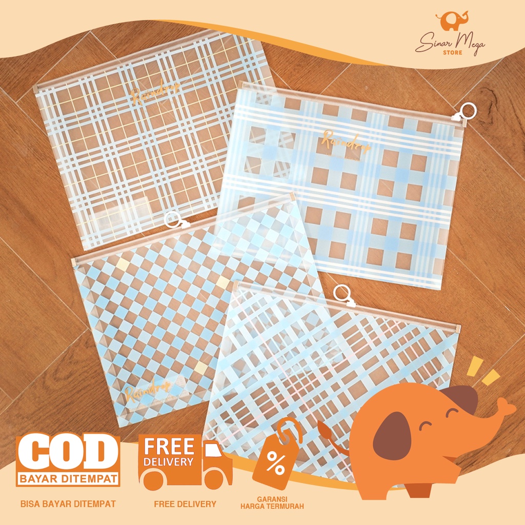 

Raindrop Sky Zipper File Folder A4 / Map Dokumen Plastik Motif Lucu Unik Murah