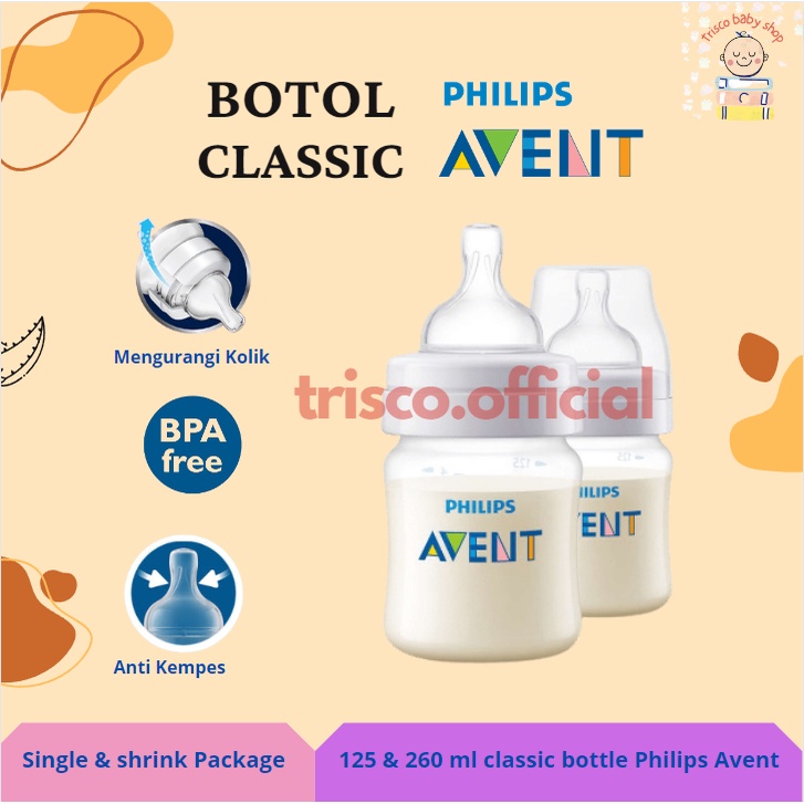 Philips Avent Botol Susu Classic Plus 125 ml dan 260ml