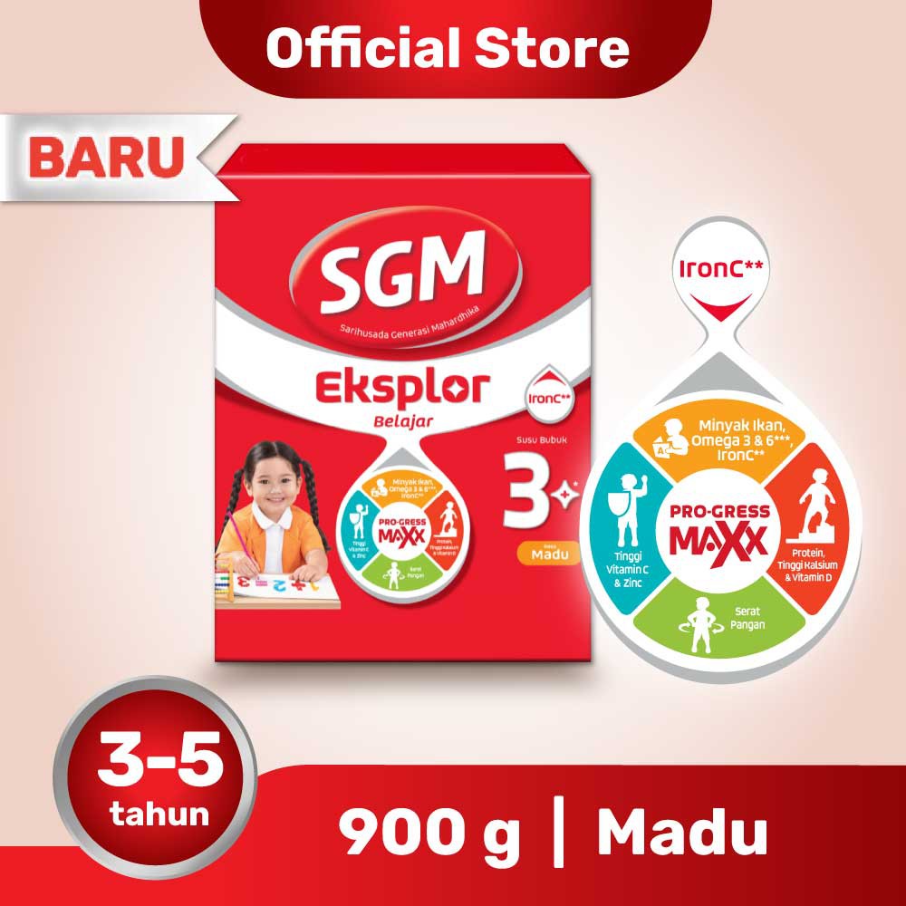 SUSU SGM EKSPLOR 3+ VANILA MADU 900gr