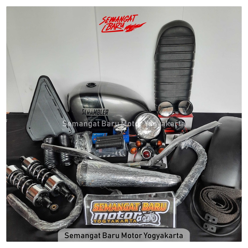 PAKET JAPSTYLE SCRAMBLER SPAREPART JAPSTYLE MEGAPRO MONO THUNDER SCORPIO TIGER