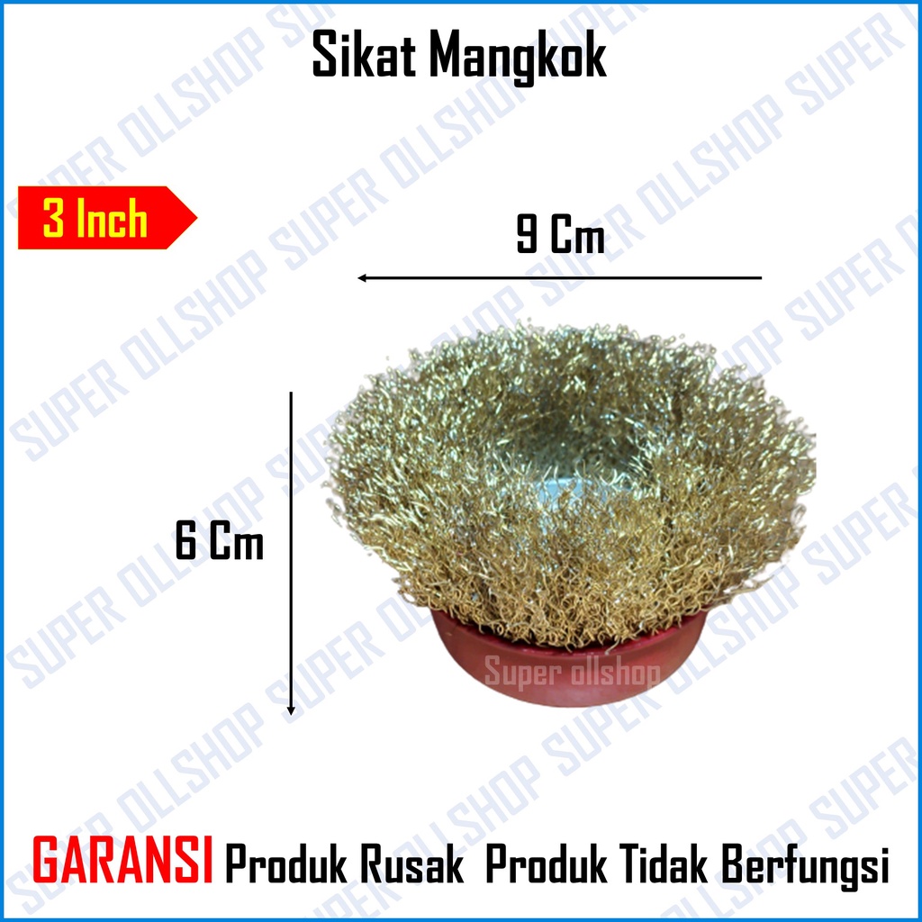 Sikat Kawat Mangkok Bulat Kuningan 3 Inch Sikat Gerinda Polishing Wheel Cup Brush Murah